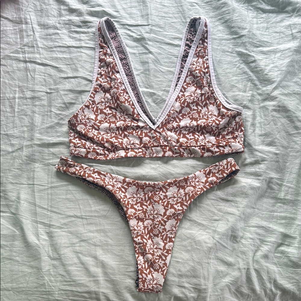 Acacia Swimwear Leopard and Floral Bikini
